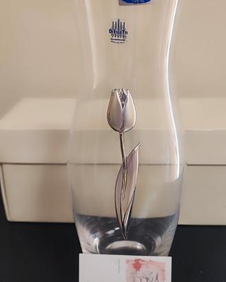 vaso cristallo e argento diesseti