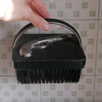 Spazzola per scarpe vintage, decoro pistola antica