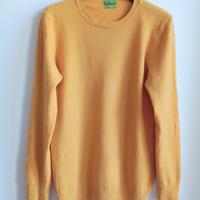 Maglione in merino unisex Benetton giallo senape