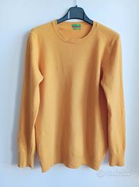 Maglione in merino unisex Benetton giallo senape