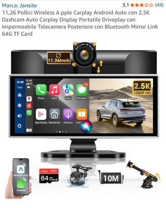 Car tablet 11 pollici android aplle
