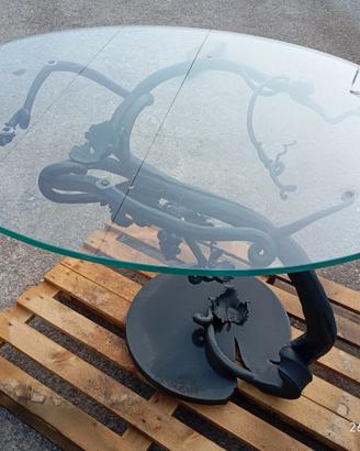 tavolino valentino moro in ferro battuto