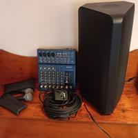 Completo cassa mixer e microfoni