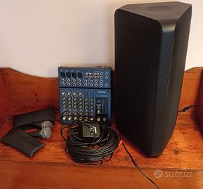 Completo cassa mixer e microfoni
