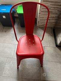 4 Sedie industrial rosse
