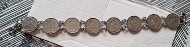 bracciale con monete in argento 