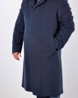 Cappotto puro cashmere TG XL blu notte da uomo