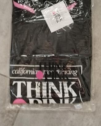 T-shirt Think Pink uomo, nera, Tg  L, nuova con 