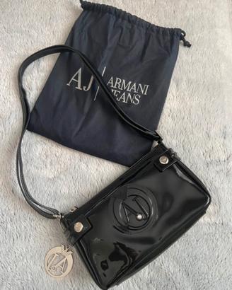 Borsetta nera in vernice Armani Jeans