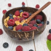 Set di 2 Ciotole in Noce di Cocco con 2 Cucchiai