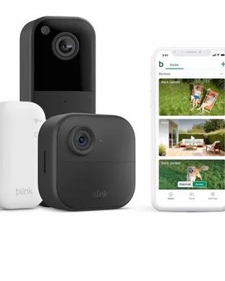 Blink Outdoor 4 Videocamera + Videocitofono Nero