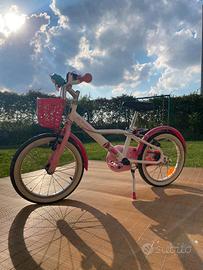 Bici bambina BTWIN 16" con rotelle e cestino