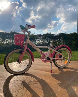 Bici bambina BTWIN 16" con rotelle e cestino