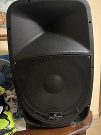 Cassa acustica autoalimentata  due micorfoni