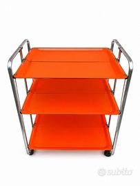 Carrello portavivande vintage anni ’70 arancione