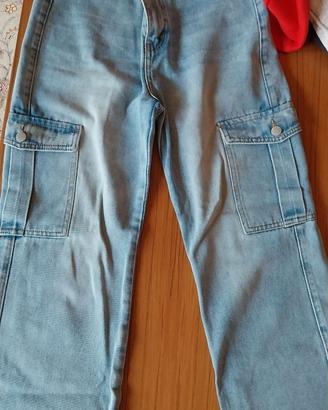 2  jeans ragazza  + 1 salopette in jeans