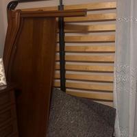 giro letto in legno+ rete matrimoniale 