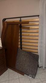 giro letto in legno+ rete matrimoniale 