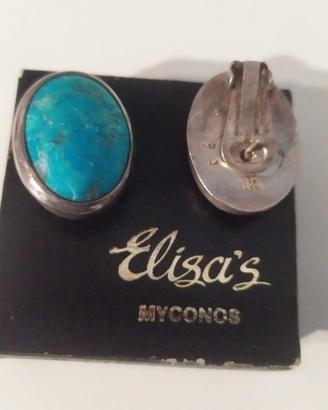 Orecchini turchese blu hand made di Myconos: 50,00