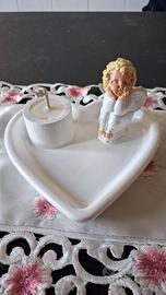 cuore in resine con angelo 