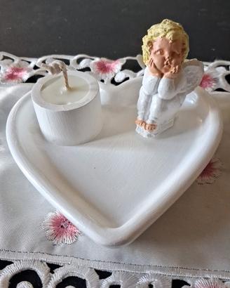 cuore in resine con angelo 
