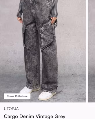 Cargo denim vintage grey utopja OVS