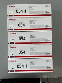 5 Cartucce Toner Canon 054 e 054H Originali