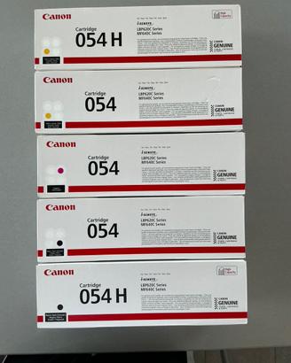 5 Cartucce Toner Canon 054 e 054H Originali