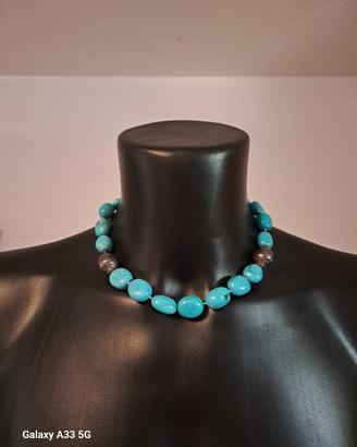 COLLANA GIROCOLLO IN TURCHESE NATURALE