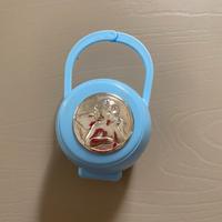 Porta ciuccio da neonato con placca in argento