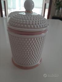 Barattolo con coperchio ceramica/porcellana bianca