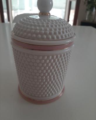 Barattolo con coperchio ceramica/porcellana bianca