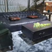 Set divano vintage in pelle su misura