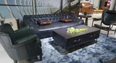 Set divano vintage in pelle su misura