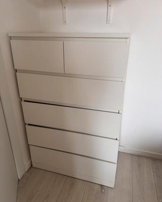 Cassettiera Malm Ikea bianca