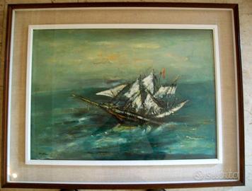 PIERO GARINO (1922 - 2009) NAVE - PITTURA AD OLIO