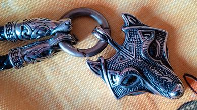 Set Biker / Vichingo Uomo - Collana Lupo Norreno