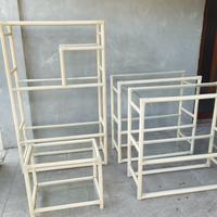 Librerie/portaoggetti design anni 70 in rattan
