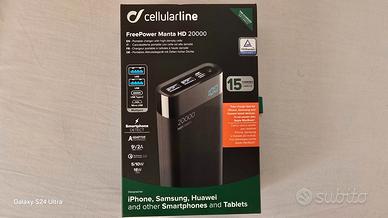 Power Bank Cellularline 20.000 mAh Nuovo Sigillato