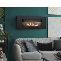 camino a etanolo parete senza canna fumaria