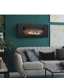 camino a etanolo parete senza canna fumaria