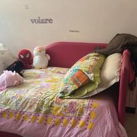 letto singolo 1pizza e mezzo sponda rossa 