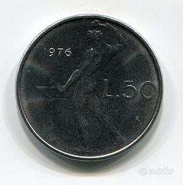 Moneta da 50 Lire del 1976 SPL Rep. Italia