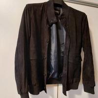 Giacca uomo in pelle scamosciata nera