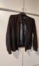 Giacca uomo in pelle scamosciata nera