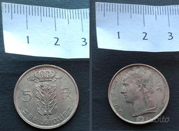 🇧🇪 BELGIO 5 Franchi 1974 - Francs pre euro  🇧🇪