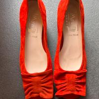 Tacchi in camoscio rosso Made in Italy Vera pelle