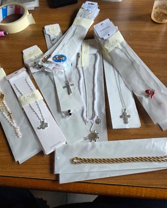 21 pz collane in acciaio  miste 