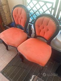 Coppia di sedie antiche vintage re sole