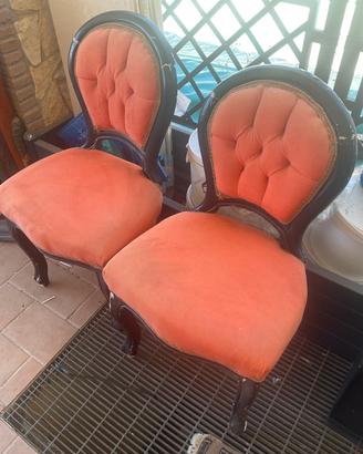 Coppia di sedie antiche vintage re sole